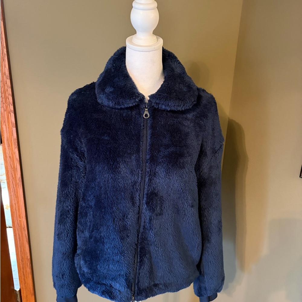 JoyLab Navy Plush Faux Fur Jacket